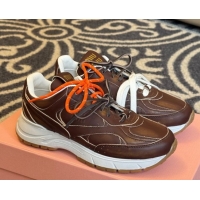 Grade Quality New Balance x Miu Miu Sneakers in Calf Leather Dark Brown 2025 MIU060302