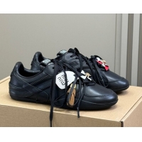 Sophisticated Miu Miu Gymnasium Sneakers in Calf Leather Black 0603121