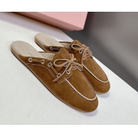 Best Product Miu Miu Faded Leather Sneaker Mules Brown2 2025 5D455E
