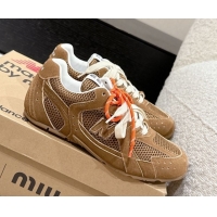 Pretty Style New Balance x Miu Miu 530 Sneakers in Suede and Mesh Brown 0603140