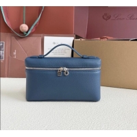 Modern Classic Loro Piana LP Extra Pocket Pouch L19 in Grained Calfskin FAI8393 Iris Blue 2025