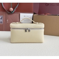 Spot Bulk Loro Piana LP Extra Pocket Pouch L19 in Grained Calfskin FAI8393 Cream White 2025