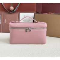Spot Classic Loro Piana LP Extra Pocket Pouch L19 in Grained Calfskin FAI8393 Stoneware Pink 2025