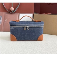 Luxury Discount Loro Piana LP Extra Pocket Pouch L19 FAI8393 Blue Denim 2025
