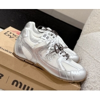 Unique Style New Balance x Miu Miu 530 Sneakers in Leather and Mesh Silver 50603141