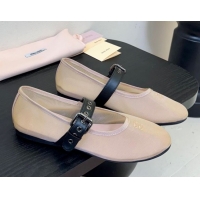 Best Product Miu Miu Mesh Fabric Flat Ballerinas Nude 2025 5F373E 0603158