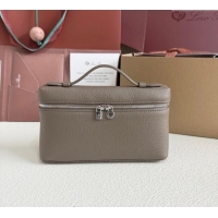 Good Taste Loro Piana LP Extra Pocket Pouch L19 in Grained Calfskin FAI8393 Taupe Grey 2025