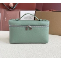 New Design Loro Piana LP Extra Pocket Pouch L19 in Grained Calfskin FAI8393 Artemisia Green 2025