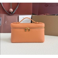 Good Product Loro Piana LP Extra Pocket Pouch L19 in Grained Calfskin FAI8393 Cinnamon Orange 2025