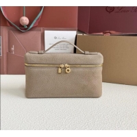 Top Quality Loro Piana LP Extra Pocket Pouch L19 in Suede FAI8393 Taupe Grey 2025