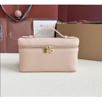 Grade Discount Loro Piana LP Extra Pocket Pouch L19 in Grained Calfskin FAI8393 Pale Pink 2025