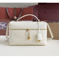 Super Quality Loro Piana LP Extra Pocket Pouch L27 in Palm-Grained Calfskin L5071 White 2025