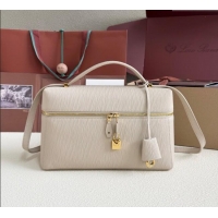 Luxury Cheap Loro Piana LP Extra Pocket Pouch L27 in Waved Calfskin L5071 Light Beige 2025