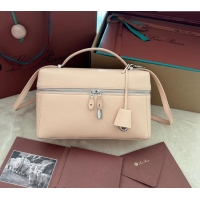 Grade Design Loro Piana Extra Pocket Pouch L27 in Palm-Grained Calfskin L7143 Nude Pink 2024