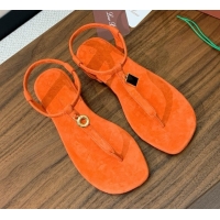 Buy Luxury Loro Piana Mindil Infra Sandal in Suede LP062327 Orange