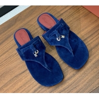 Lower Price Loro Piana Flip-flops Sandal in Suede LP62332 Blue