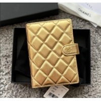 Promotional Chanel Lambskin Passport Cover A3658 Gold-Tone 2025