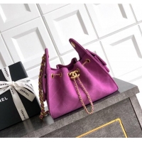 Top Grade Chanel 25 Mini Hobo Handbag in Suede AS5631 Purple 2025