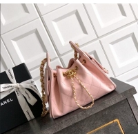 Top Grade Chanel 25 Mini Hobo Handbag in Grained Calfskin AS5631 Light Pink 2025