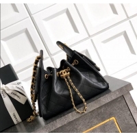 Good Taste Chanel 25 Mini Hobo Handbag in Grained Calfskin AS5631 Black 2025
