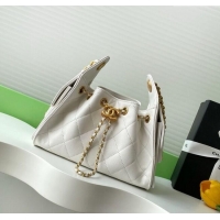 New Fashion Chanel 25 Mini Hobo Handbag in Grained Calfskin AS5631 White 2025