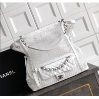 Promotional Chanel Large Mesh & Patent Calfskin Shopping Bag CH052603 White 2025