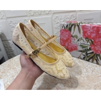 Best Product Dolce & Gabbana Lace Ballet Flats Yellow DG042801