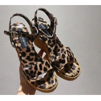 Sumptuous Dolce & Gabbana Printed Wedge Sandals 10cm Brown 0604134