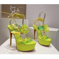 Charming Christian Louboutin High Heel Sandals 140MM CL031719 Fluorescent Green