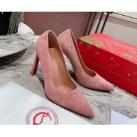 Luxurious Christian Louboutin Condora Suede Pumps 10cm Pink 0604122