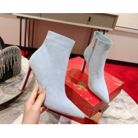Best Product Christian Louboutin Condora Suede Ankle Boots 10cm Blue 0604123