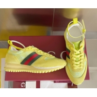 Good Looking Gucci Re-Motion Sneaker in Suede & GG Nylon 840291 Acid Green