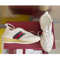 Sophisticated Gucci Re-Motion Sneaker in Suede & GG Nylon 840291 White