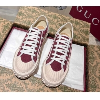Unique Style Gucci Chunky Platform Sneakers in GG Canvas Rosso Ancora Red 831825
