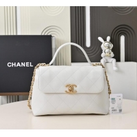 Good Looking Chanel Calfskin Large Flap Bag with Top Handle AS5467 White 2025