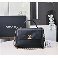 Best Price Chanel Calfskin Large Flap Bag with Top Handle AS5467 Black 2025