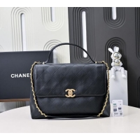 Good Looking Chanel Calfskin Maxi Flap Bag with Top Handle AS5543 Black 2025