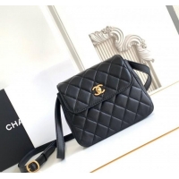Traditional Specials Chanel Calfskin Leather Phone Holder with Strap AP4679 Black 2025
