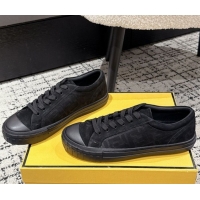 Luxurious Fendi Domino Low top sneakers in nubuck leather Black 0710071