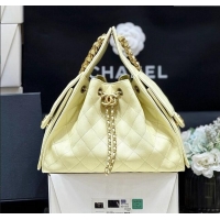 Discount Chanel 25 Small Handbag in Grained Calfskin AS5293 Yellow Spring-Summer 2025 Top Quality