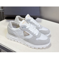 Top Grade Prada Prax 2.0 Re-Nylon and suede sneakers White 2025 1E921N