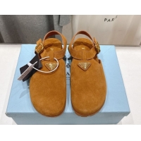 Cheap Prada Suede Birkenstock Sandals Yellow 2025 PR060305