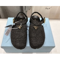 Durable Prada Crochet Birkenstock Sandals Black 2025 PR060305