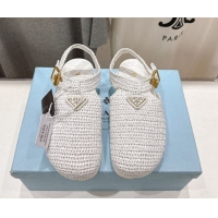 Discount Prada Crochet Birkenstock Sandals White 2025 PR060305