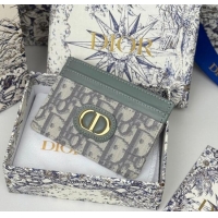 Good Taste Dior 30 Montaigne Freesia Card Holder in Oblique Jacquard 7084 Grey 2025 
