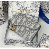 Unique Discount Dior Saddle Bloom Card Holder in Oblique Jacquard D7087 Grey 2025