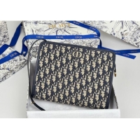 Good Discount Dior 30 Montaigne Dea Pouch in Oblique Jacquard 7096 Blue 2025