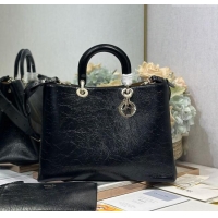 Traditional Specials Dior Toujours Large Bag in Crinkled Leather 1188 Black 2025