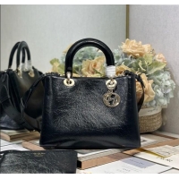 Well Crafted Dior Toujours Medium Bag in Crinkled Leather 1188 Black 2025