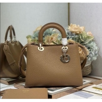 Luxury Cheap Dior Toujours Medium Bag in Litchi Grained Calfskin 1188 Brown 2025